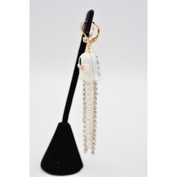 Betsey Johnson Ghost Earrings Halloween Glow In The Dark Dangle Pearl NWOT BinAO - Picture 10 of 12